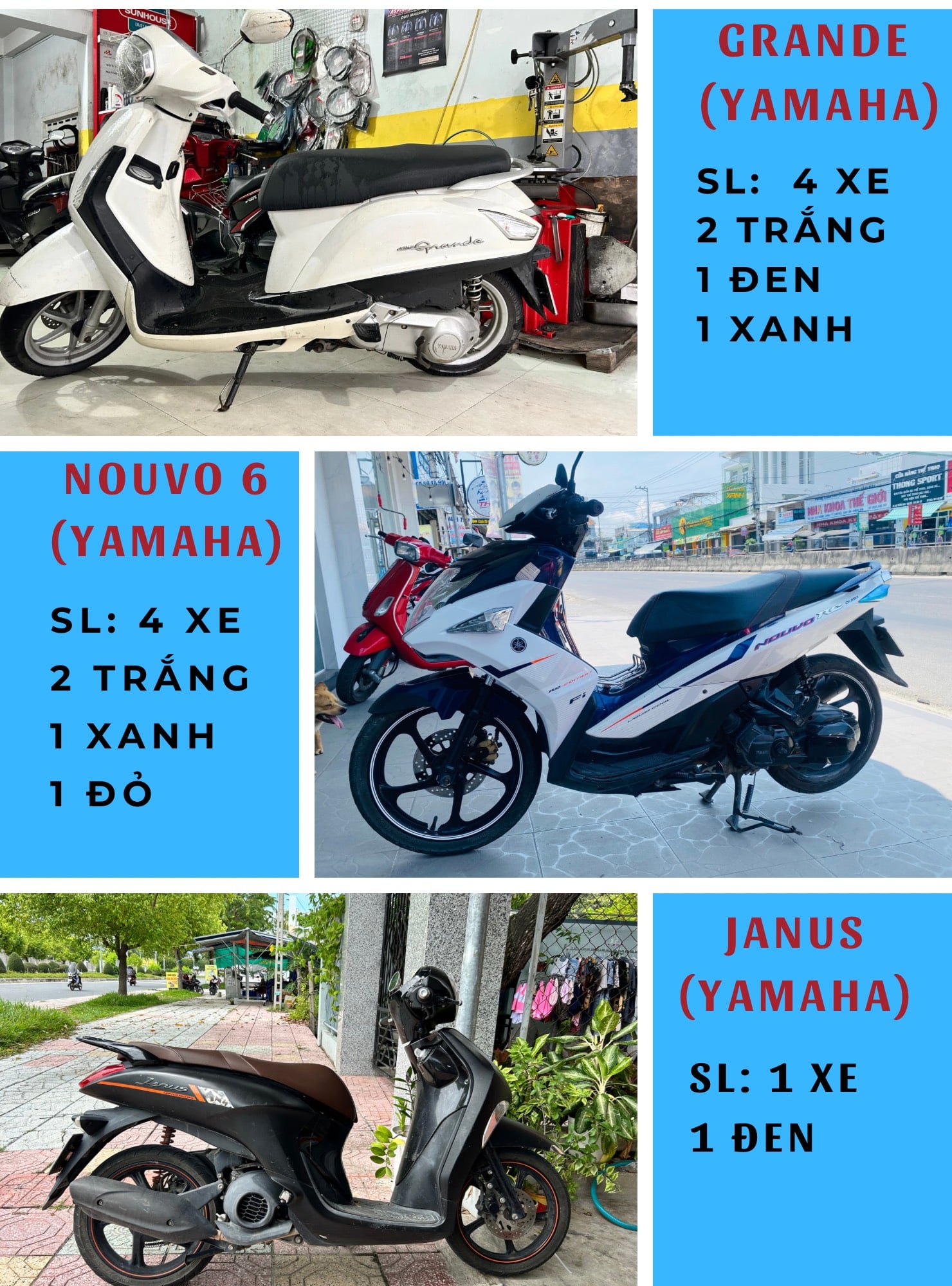 NHỮNG DÒNG XE MÁY CÓ TẠI THUÊ XE MÁY LÂM DUẨN