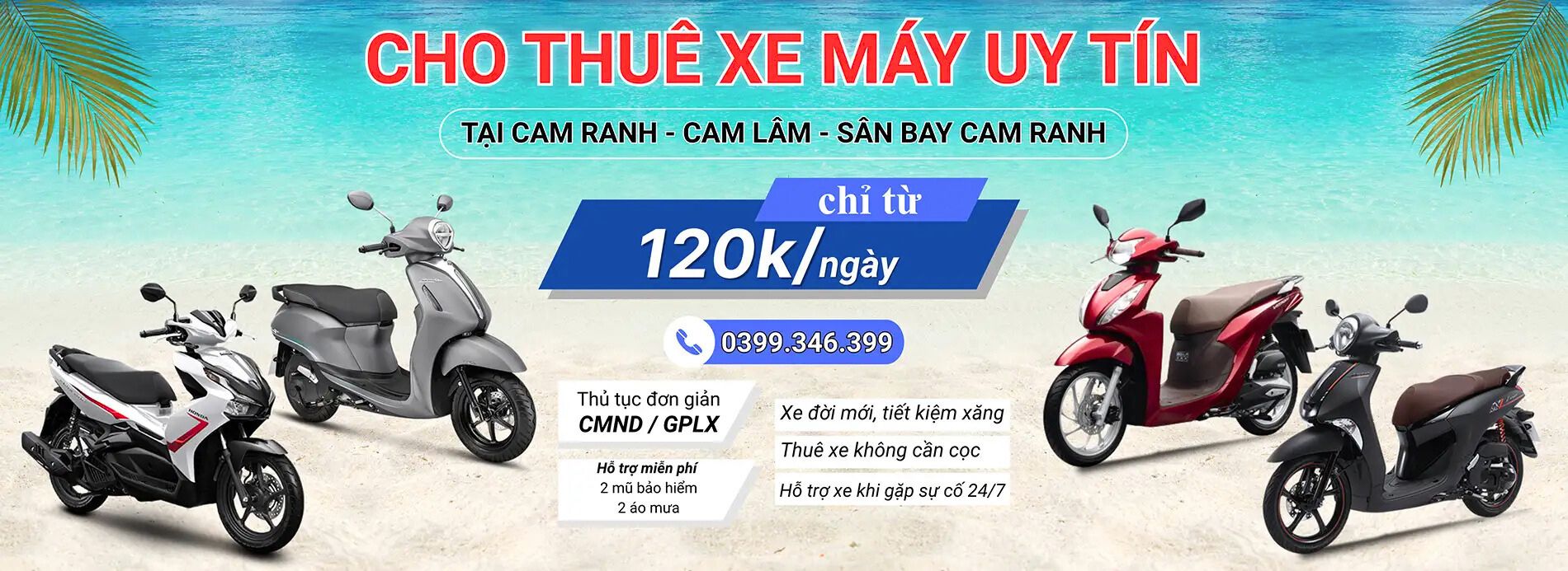 Thuê Xe Máy Sân Bay Cam Ranh